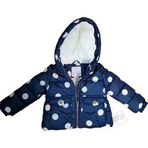 Falls Creek Kids Blue With White Dots Size 18M Lightweight Puffer Jacket Coat